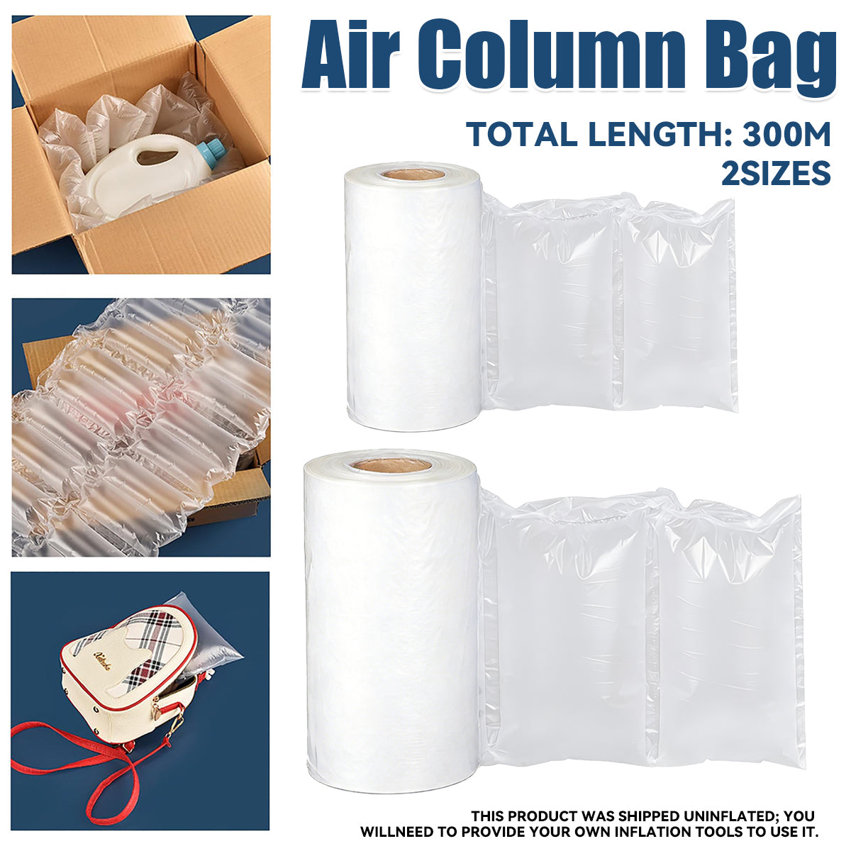 Inflatable Air Column Cushion Roll Shockproof Clear Packaging for Shipping