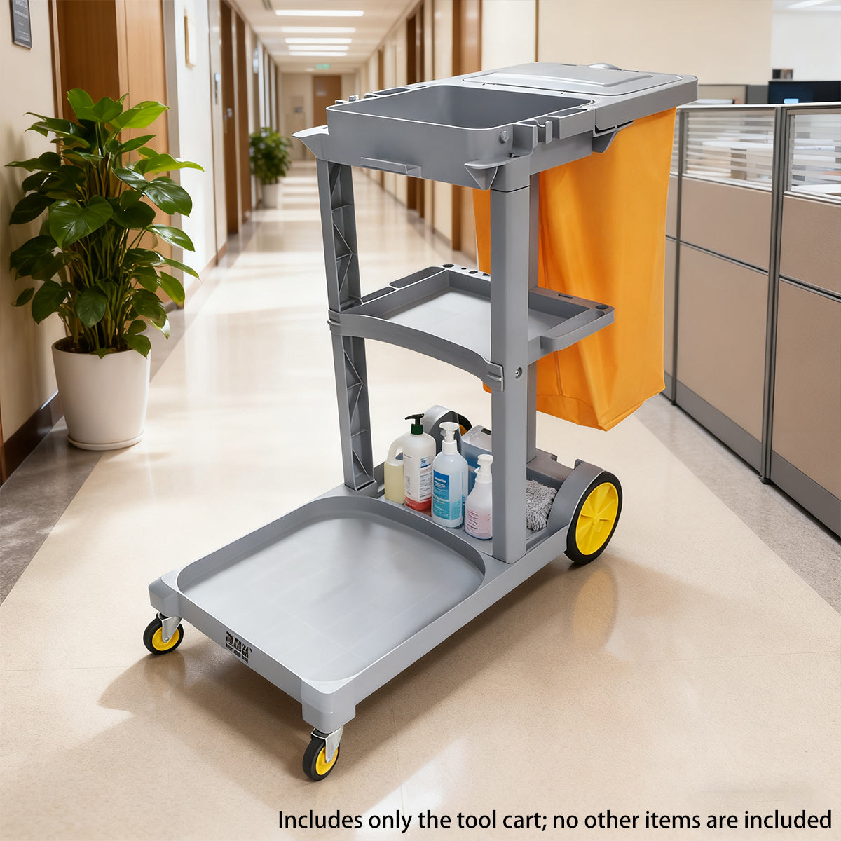 Multi-Functional Cleaning Trolley Cart with Wheels Storage Bag