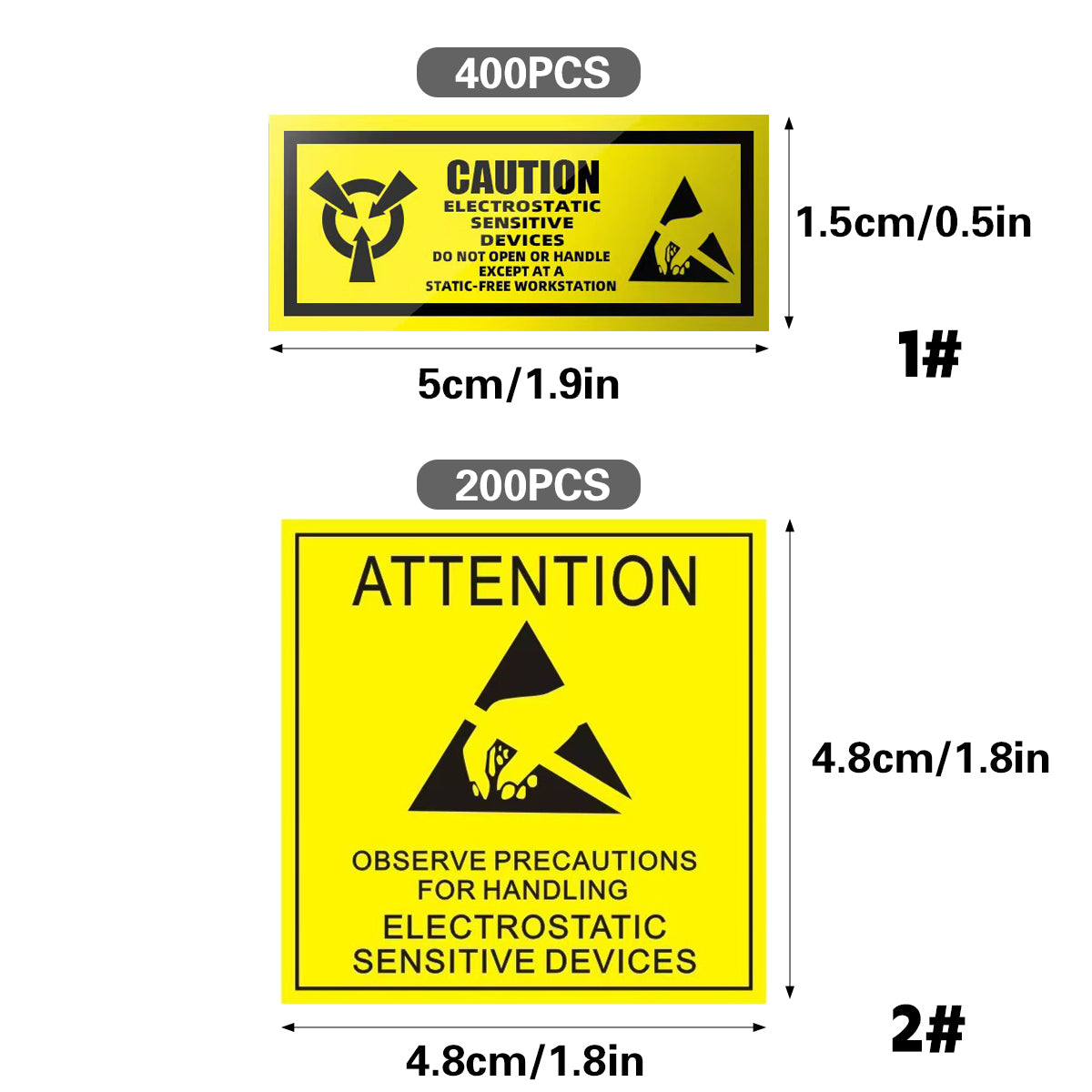 Anti Static Warning Sticker Label for Electronics Packaging