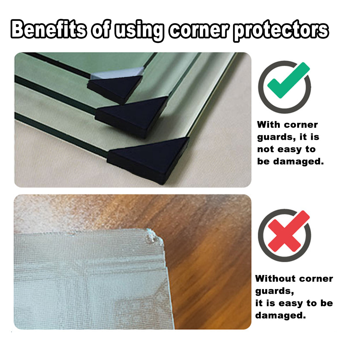 100PCS Plastic Right Angle Corner Protectors for Furniture Frames Cabinets