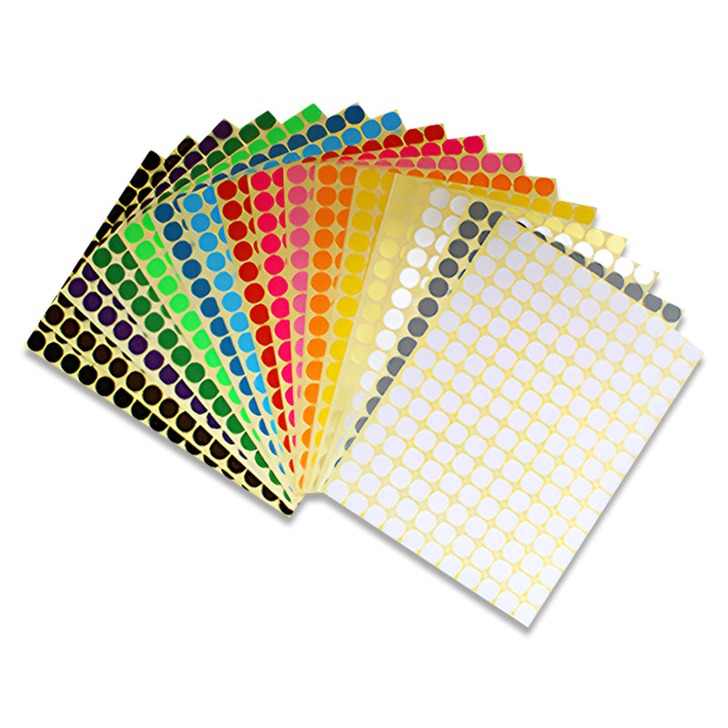 Round Coloured Dot Stickers 8mm–50mm Adhesive Label Set