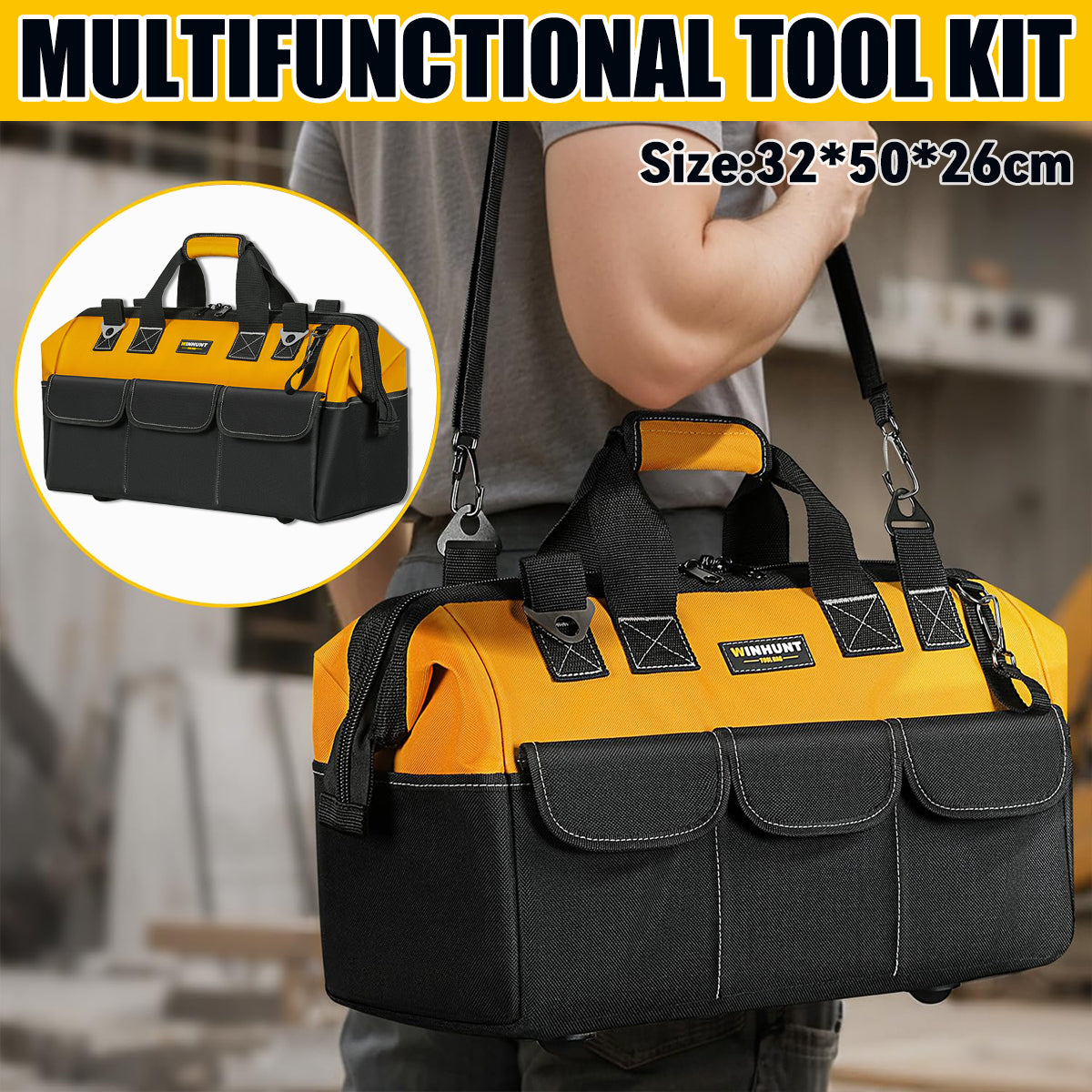Large Capacity Handheld Tool Bag 50cm Wear Resistant Portable Work Tote