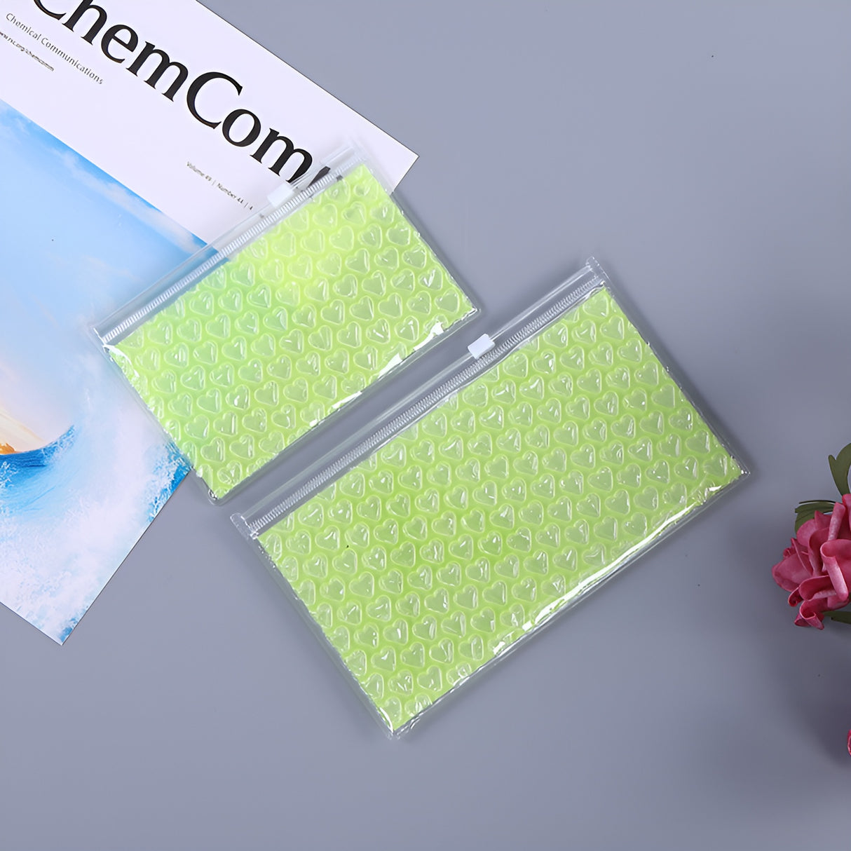 10Pcs PVC Bubble Zipper Bags 15x10cm Travel Storage Pouch