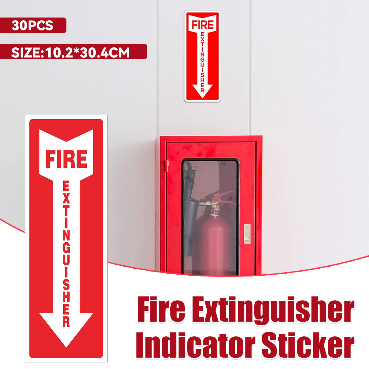 Fire Extinguisher Indicator Stickers Long-Lasting Safety Labels 30PCS