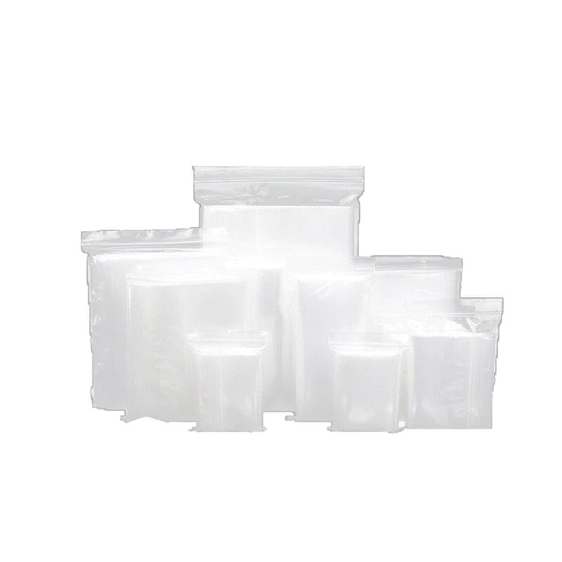 Self Sealing Ziplock Storage Bags Transparent Packaging Pouches