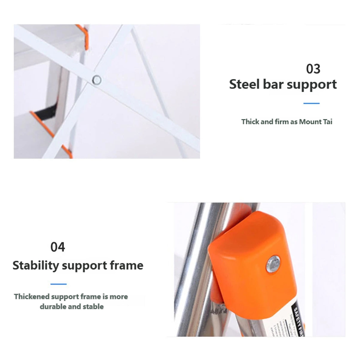 4 Step Folding Ladder Anti-Slip Anti-Shake Strong Load Capacity