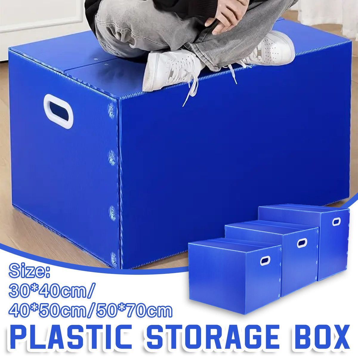 Large Capacity Waterproof Plastic Storage Box Foldable Durable