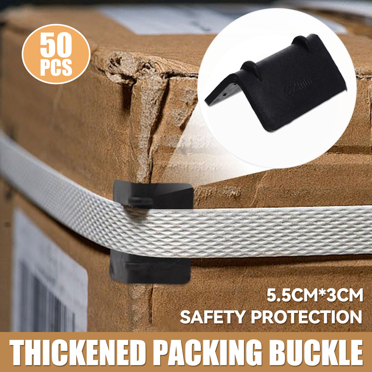 50PCS L-Shaped Packing Buckle Corner Protectors for Warehouse Strapping