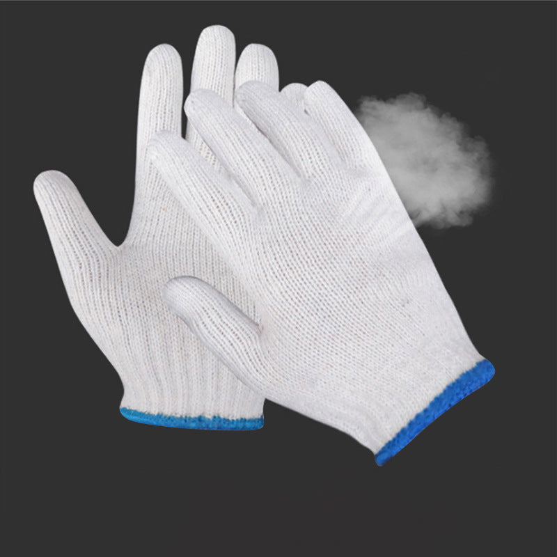 White Safety Work Glove Knitted Cotton Heavy Duty Factory Warehouse