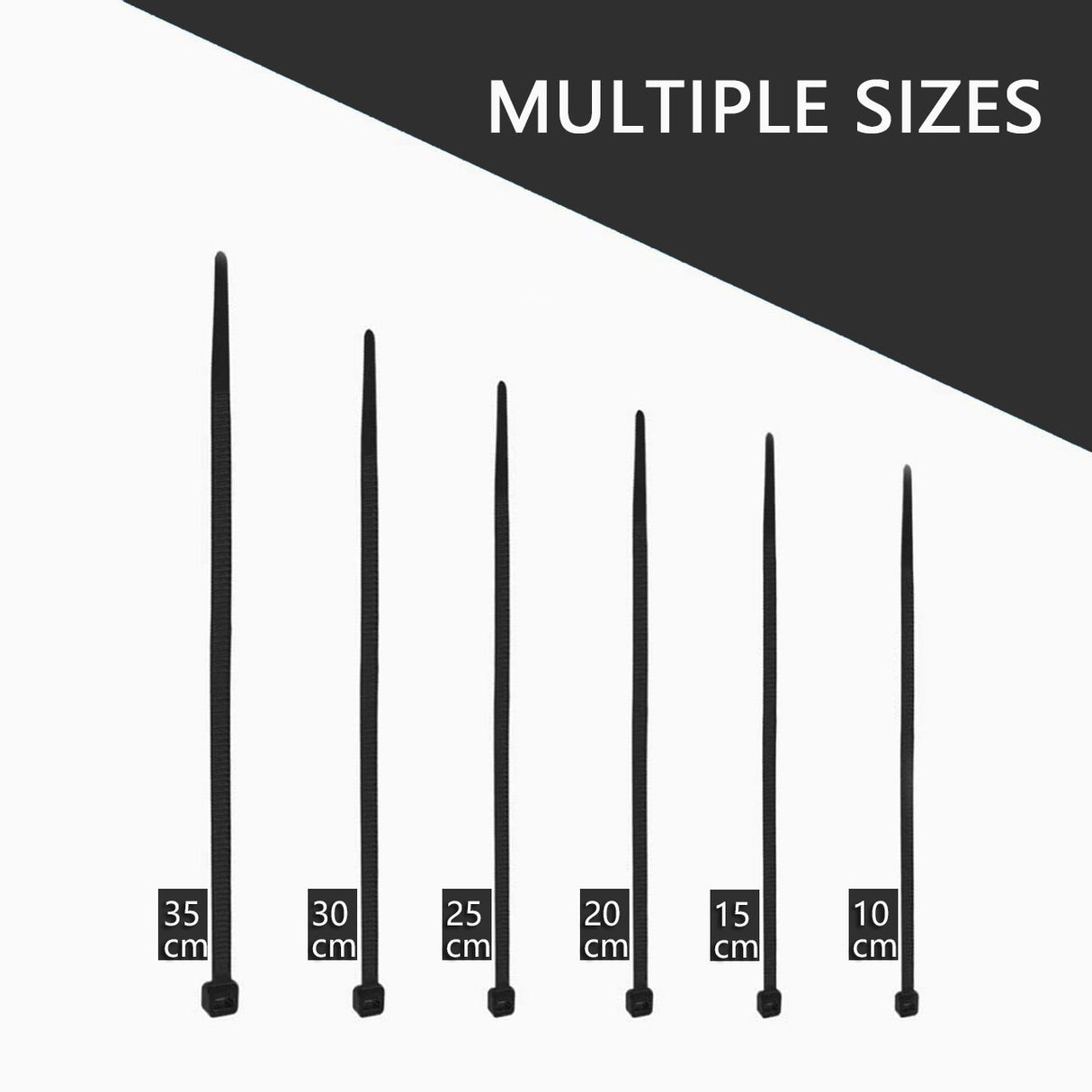 100-500PCS Nylon Cable Ties UV Resistant Zip Wire Ties Bulk Pack