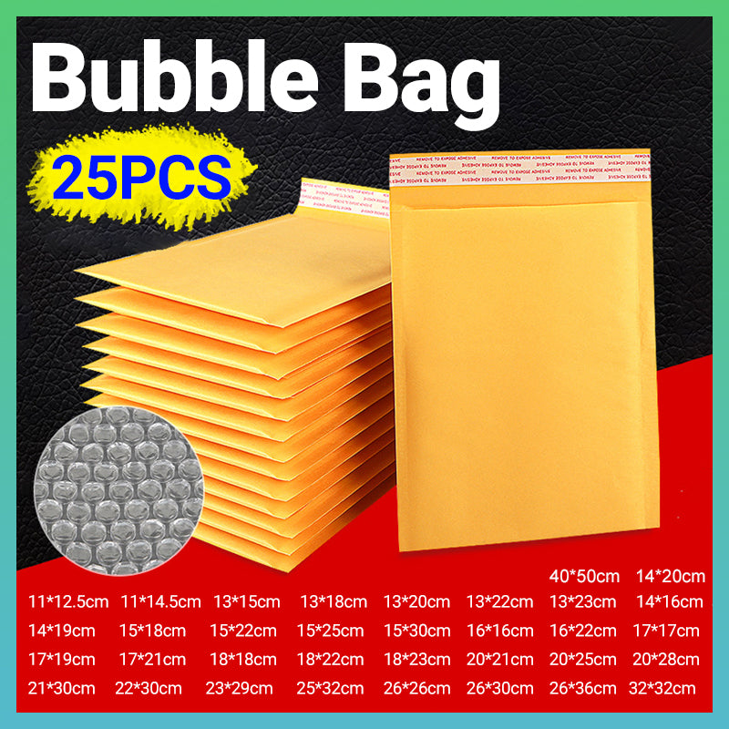 Bubble Mailer Bags Yellow 25PCS Shipping Packaging