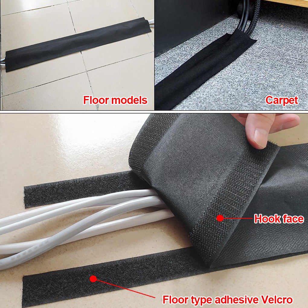 Cable Cover Nylon Sticky Wire Protector Floor Carpet Cord Sleeve