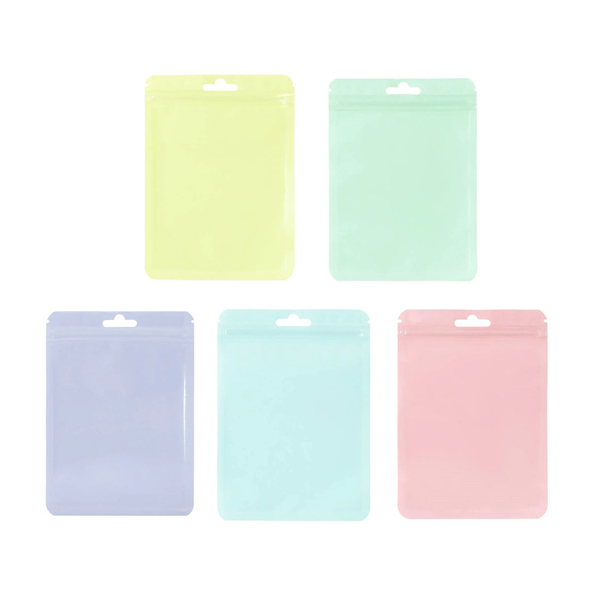 100pcs Macaron Colour Zip Lock Bags Transparent Storage Pouches