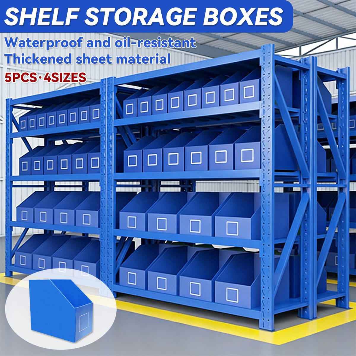 5PCS Waterproof Shelf Storage Boxes for Warehouse Garage Tool Sorting