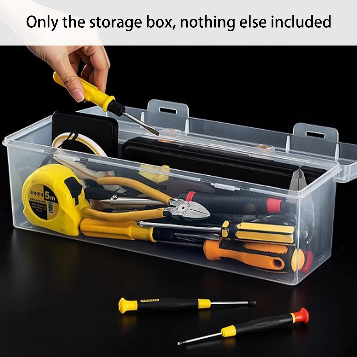 Portable Transparent Small Parts Storage Box with Handle
