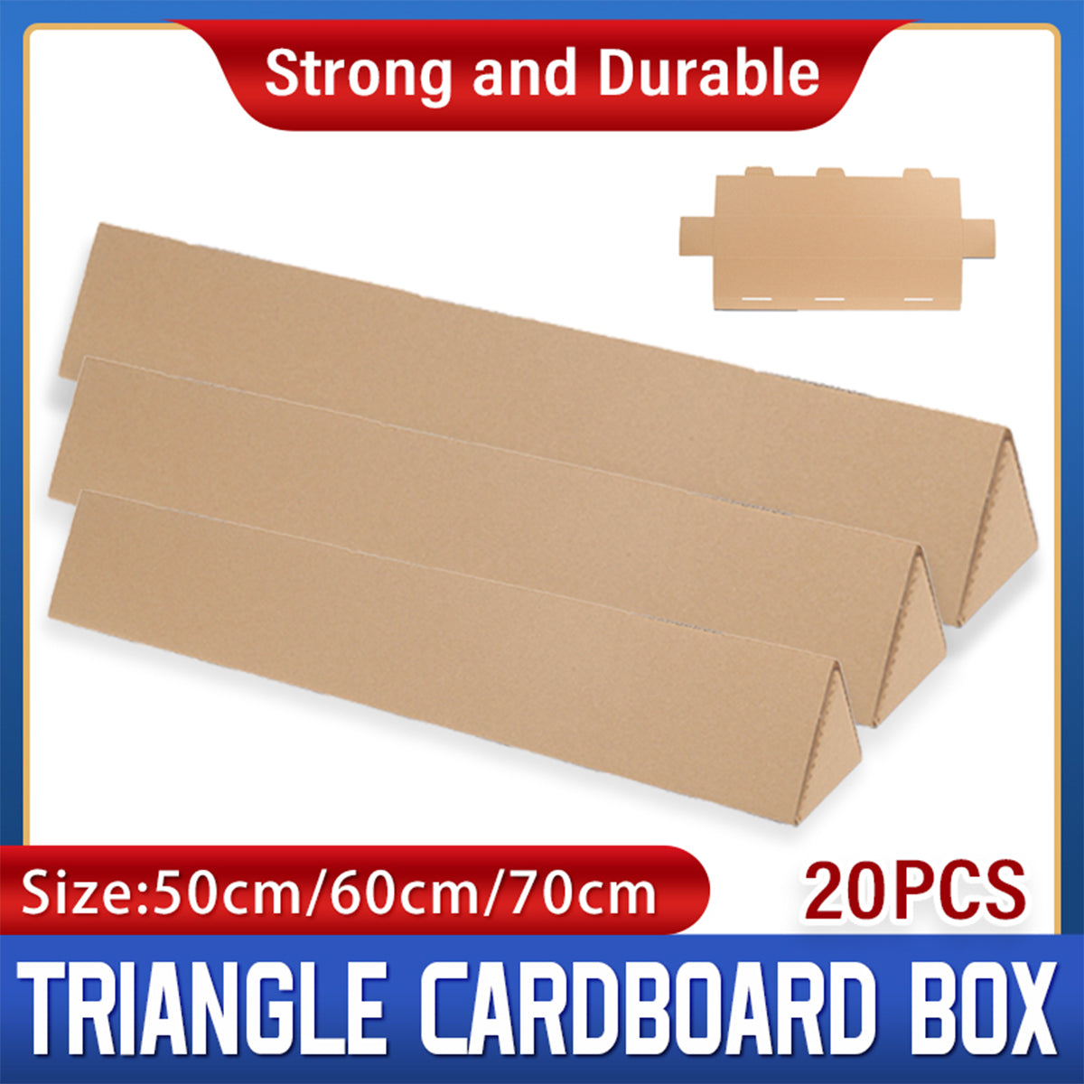 20PCS Triangular Carton Packing Boxes Corrugated Express Shipping Boxes