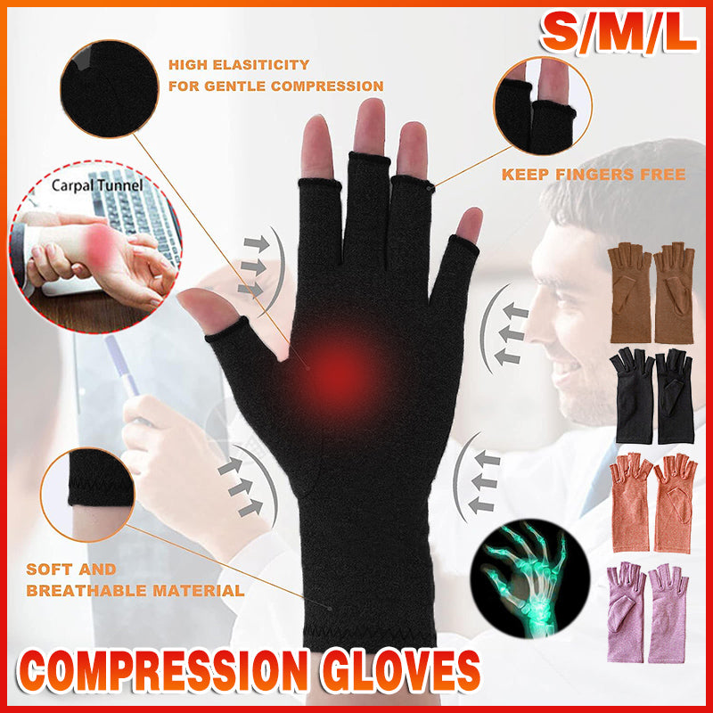 Compression Gloves Fingerless Support Gloves 1 Pair 4 Colours