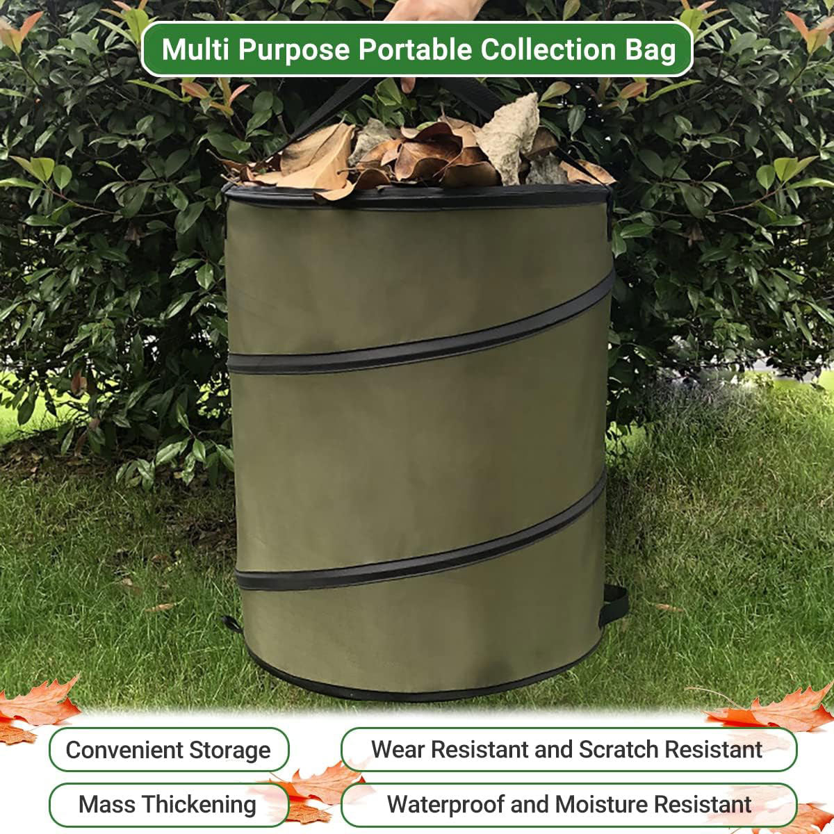 Folding Garden Leaf Bin Portable Outdoor Storage Bucket