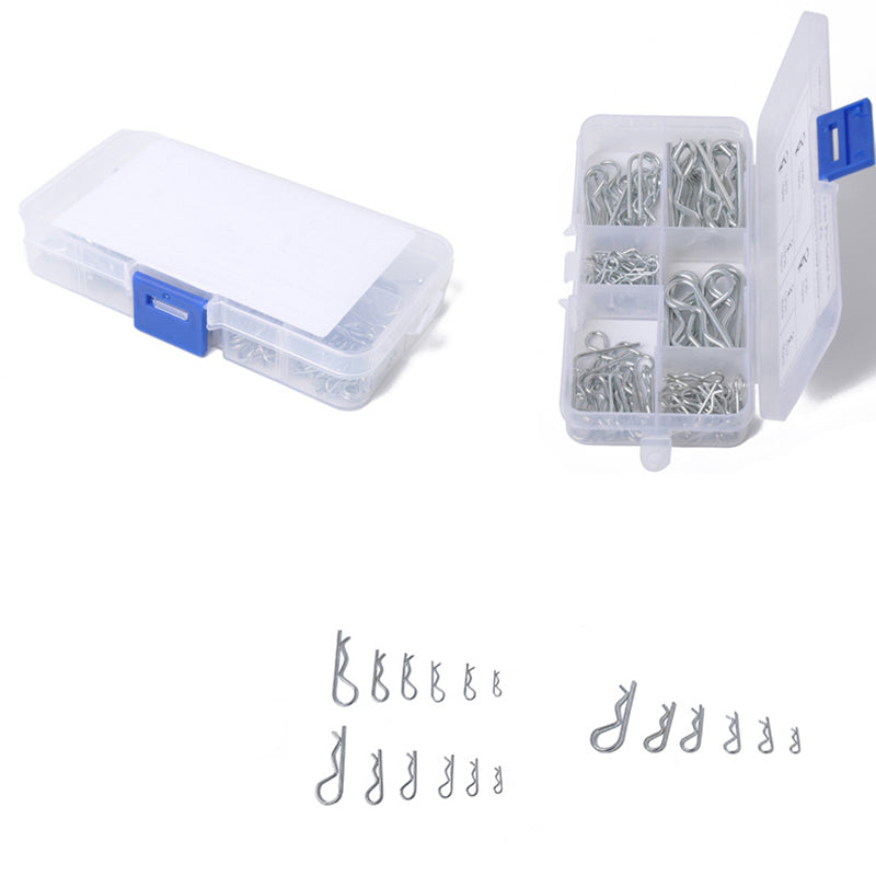 100PCS Heavy Duty R Clips Pins Zinc Plated Tractor Hitch Assortment