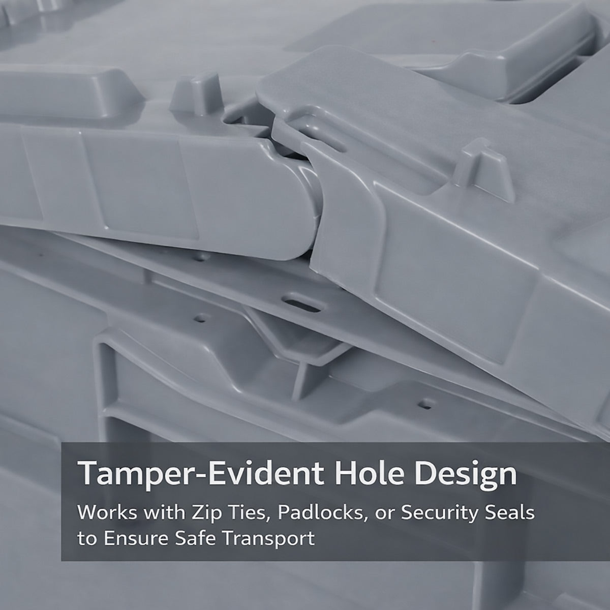 Plastic Stackable Logistics Turnover Box 600x400x315mm Attached Lid Crate