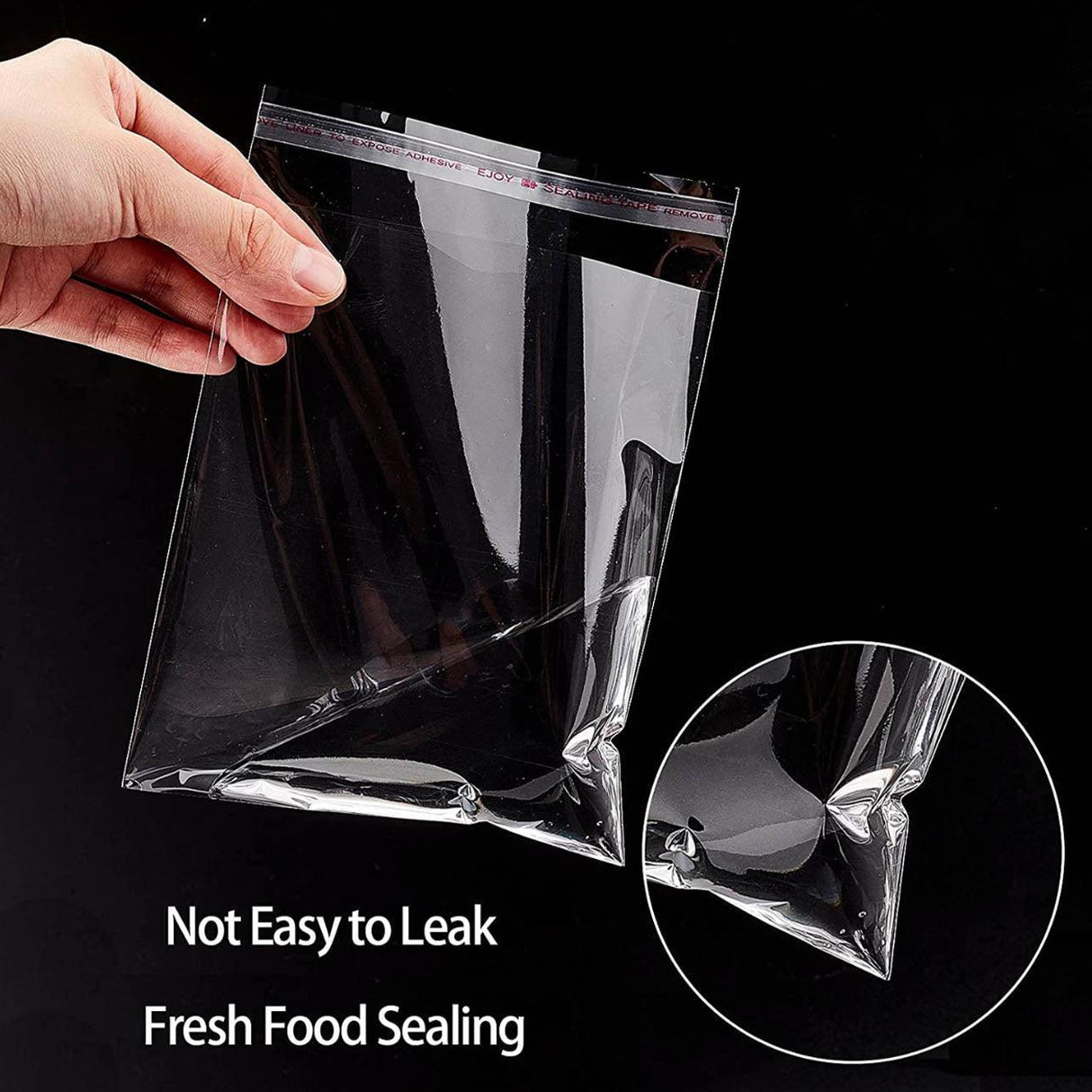 100-1000pcs Clear Self-Adhesive OPP Bags Resealable Plastic