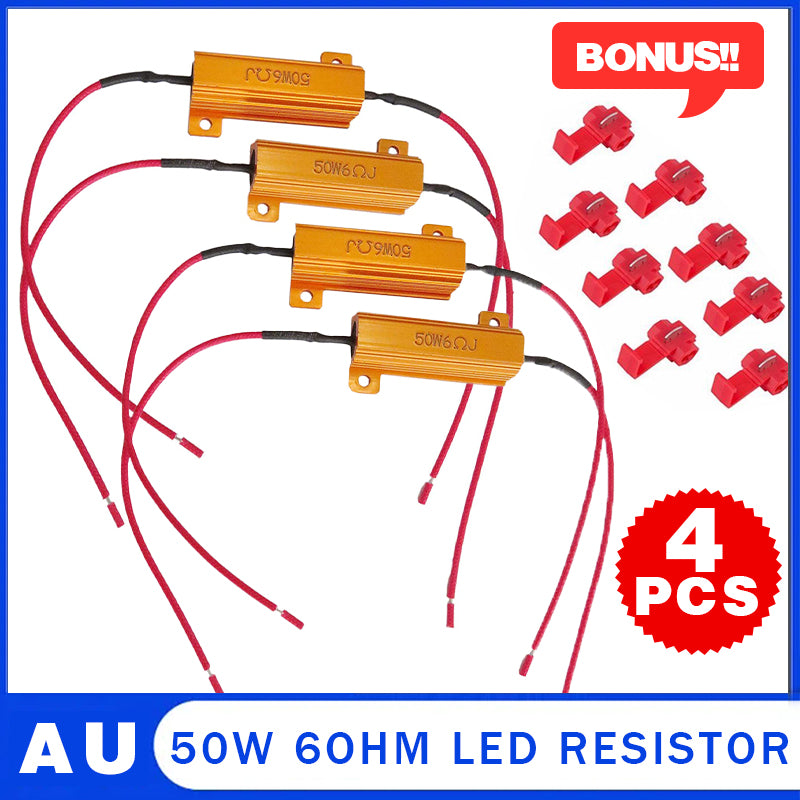 4PCS 50W LED Load Resistors Turn Signal Hyper Flash Fix for Cars