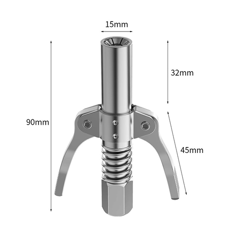 Grease Tool Coupler Heavy-Duty Quick Lock Double Handle Leak-Free