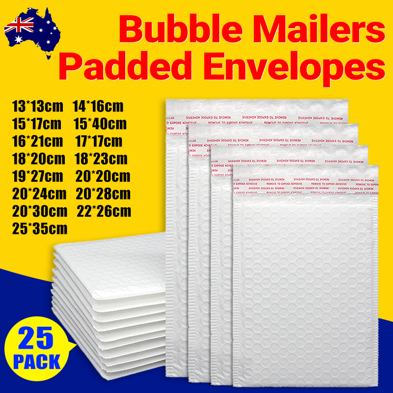 25PCS White Poly Bubble Mailers Padded Envelope Cushioned Bags