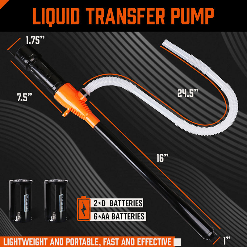 Portable Electric Oil Water Fuel Transfer Pump Liquid Siphon