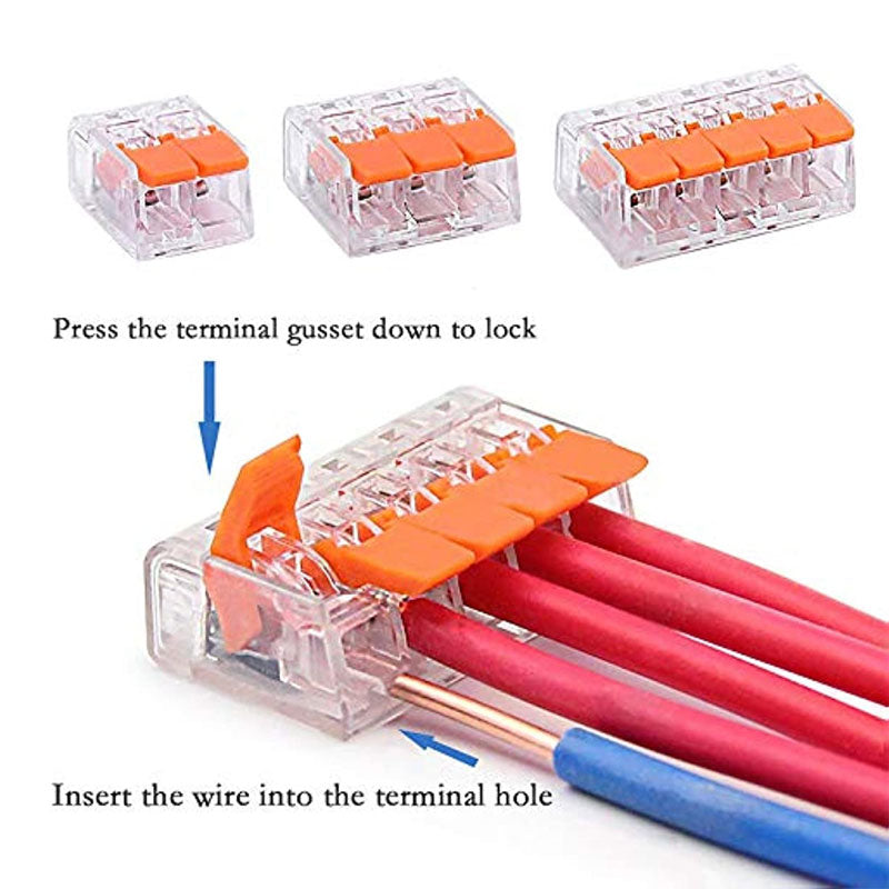 75PCS Electrical Connector Wire Block Clamp Terminal 2 3 5Way