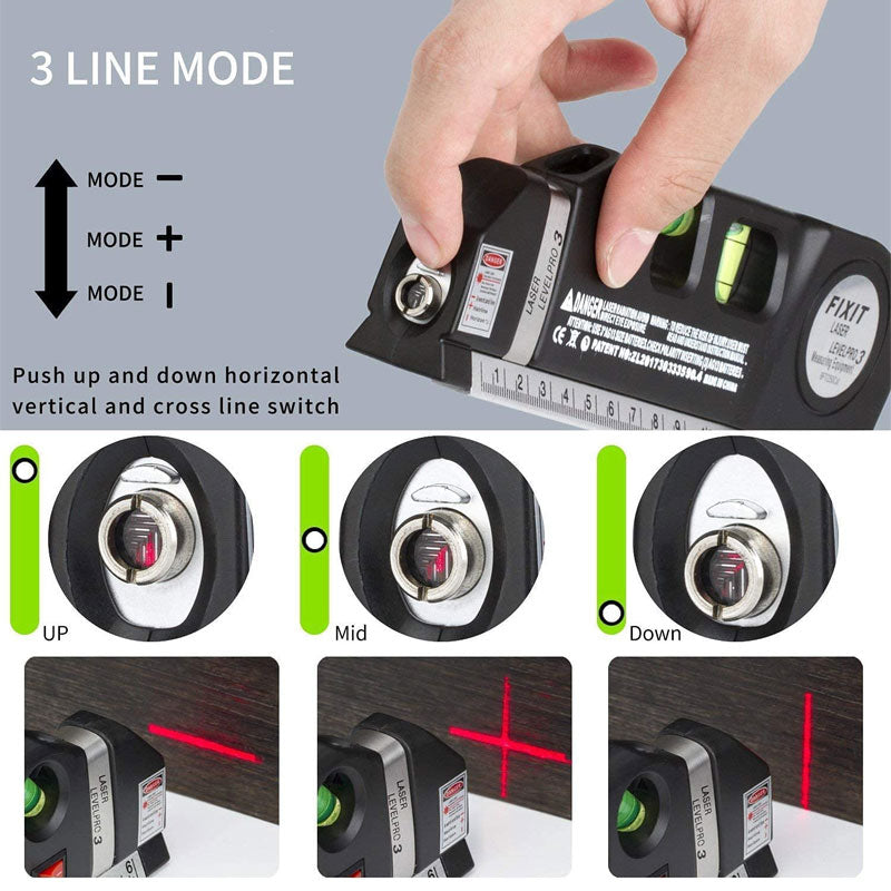Multipurpose Laser Level Self Levelling Cross Line Wall Measuring Tool