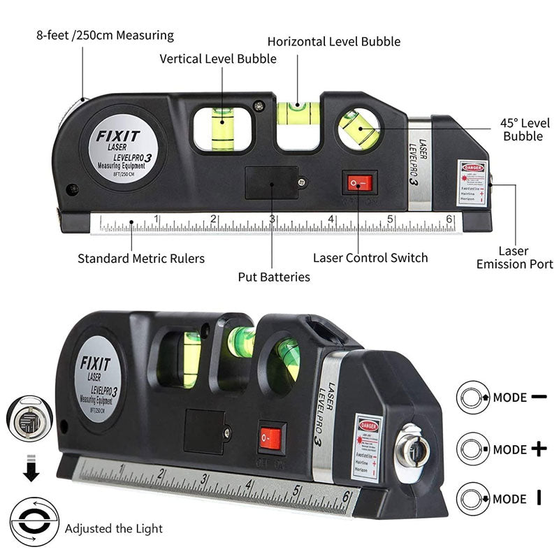 Multipurpose Laser Level Self Levelling Cross Line Wall Measuring Tool
