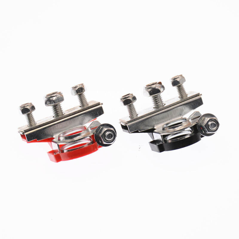 2Pcs 12V Battery Terminals Connectors Clamps 3 Way Kit Caravan Car Van