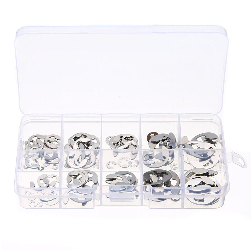 120PCS Stainless Steel E-Clip Retaining Circlip Assortment