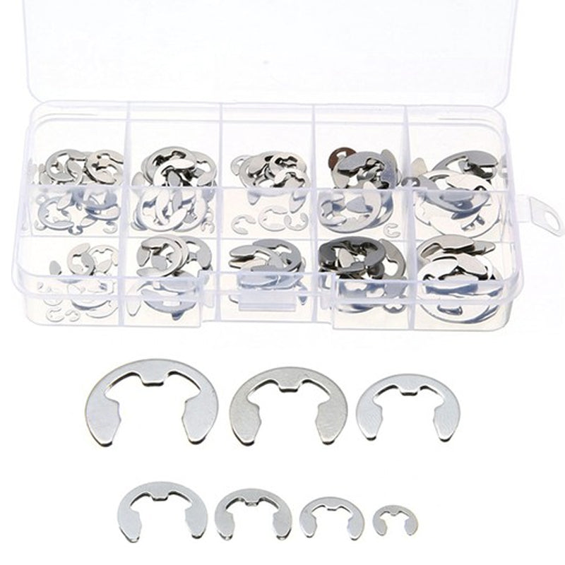 120PCS Stainless Steel E-Clip Retaining Circlip Assortment