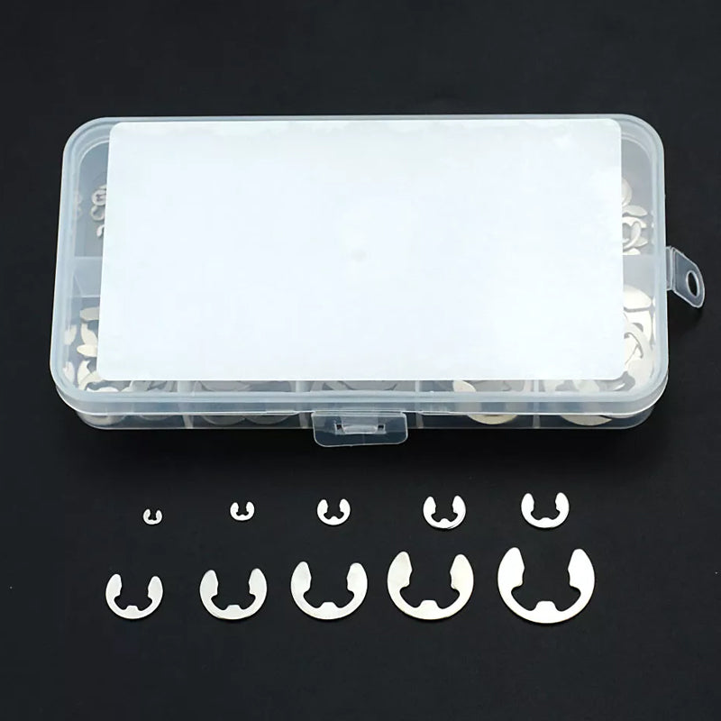 120PCS Stainless Steel E-Clip Retaining Circlip Assortment