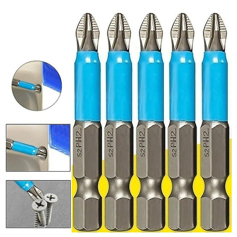 10PCS Anti-Slip PH2 Magnetic Hex Shank Screwdriver Bits 50mm