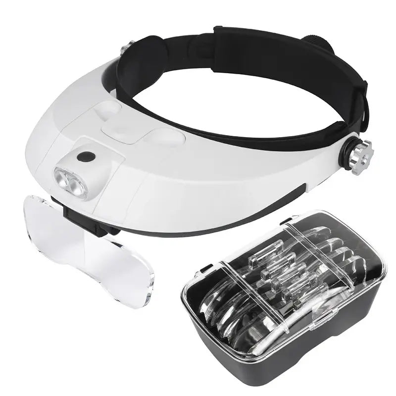 LED Headband Magnifier with Headlight Jeweler Loupe