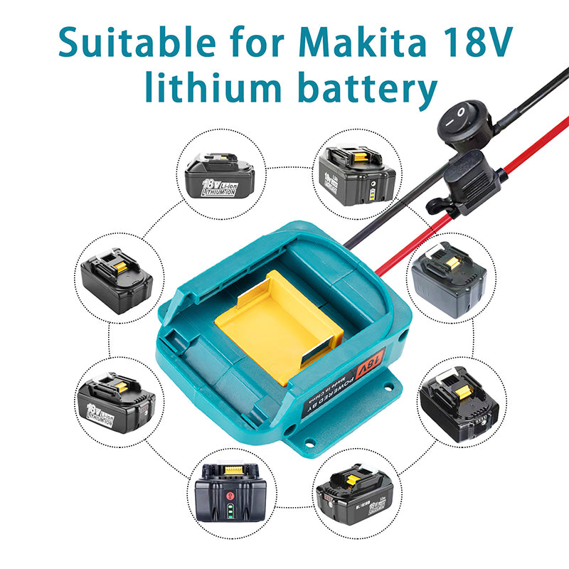 Makita 18V Battery Power Mount Connector Adapter Dock Holder Cable