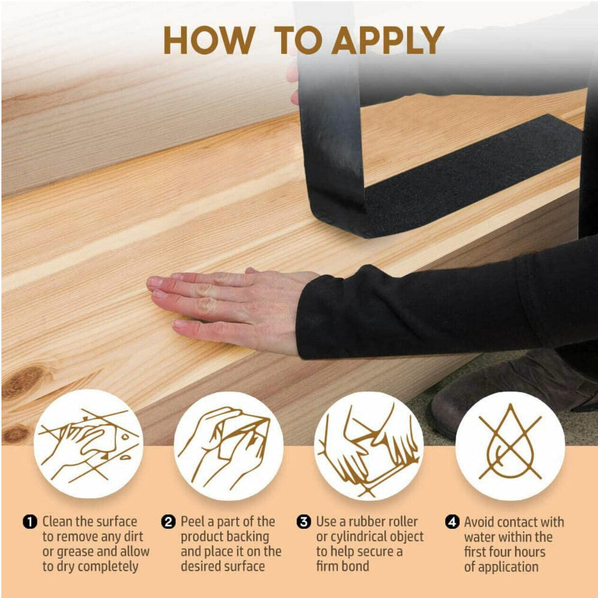 Anti Slip Tape Waterproof Safety Flooring 1 Roll 5m