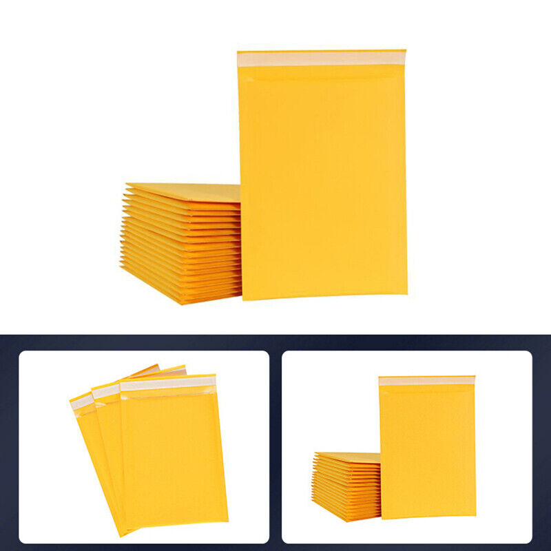 50PCS Kraft Paper Bubble Mailer Shockproof Padded Envelopes