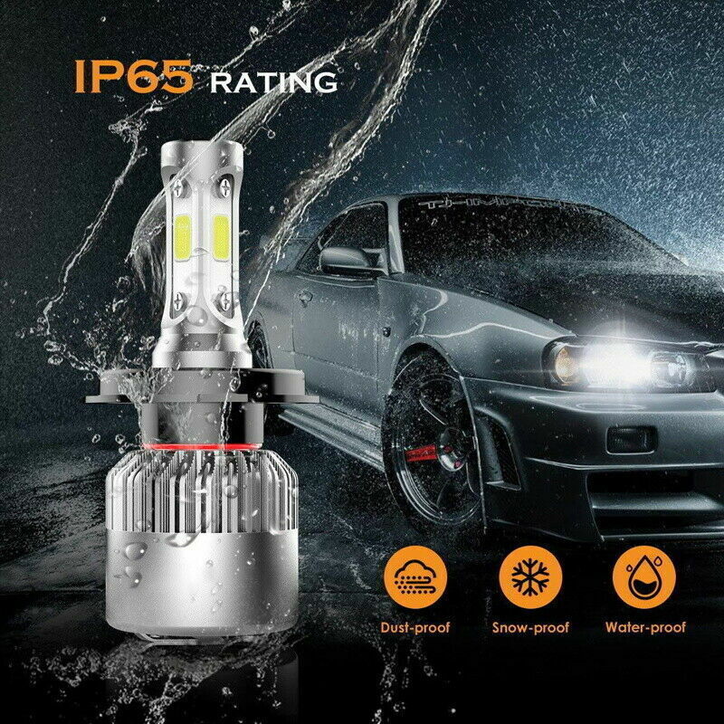 2pcs H4 LED Headlight Bulbs Kit Car Motorcycle High Low Beam IP65