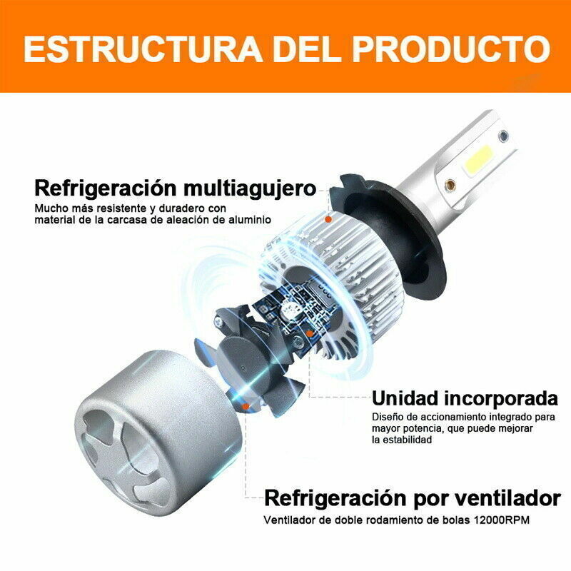 2pcs H4 LED Headlight Bulbs Kit Car Motorcycle High Low Beam IP65