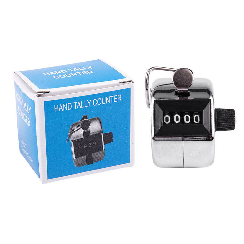 4 Digit Hand Tally Counter Manual Clicker Metal