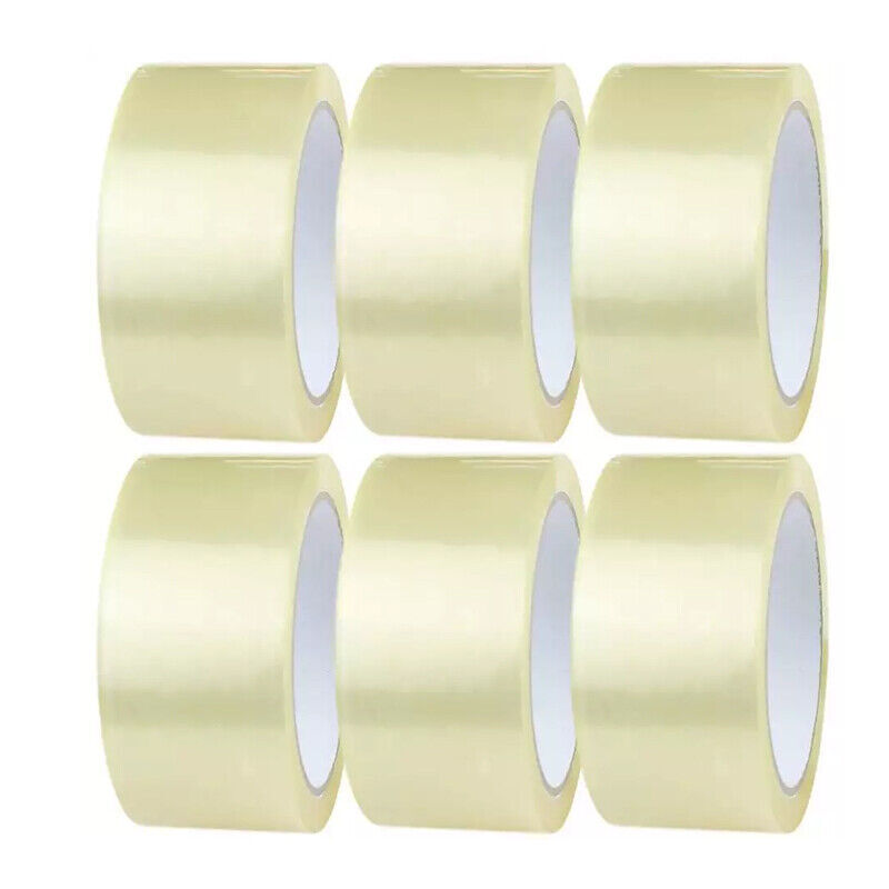 Packing Tape 48mm 100m Clear Sealing 6/48 Rolls Bulk