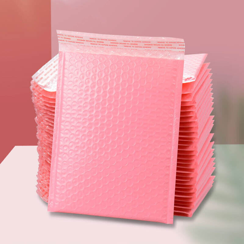 Pink Poly Bubble Mailer Padded Envelopes 50PCS 4 Sizes