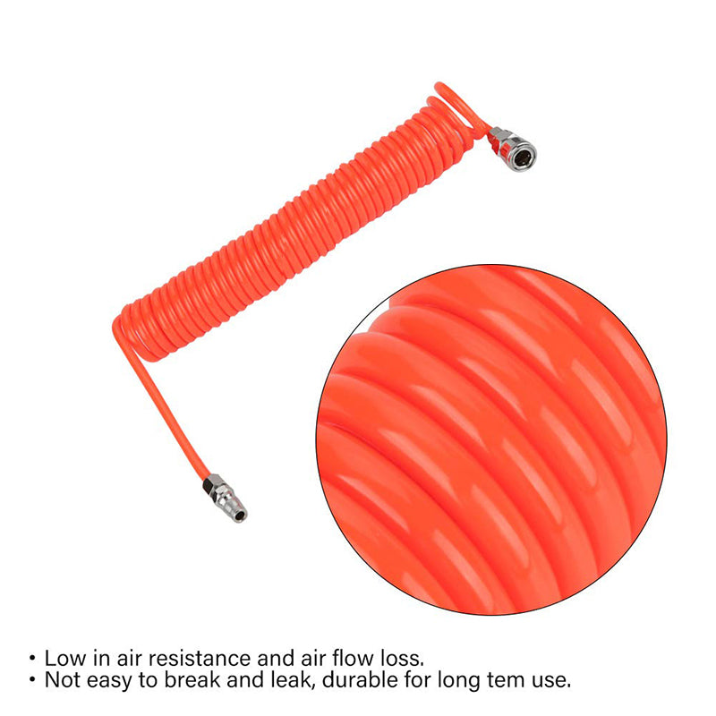 6m Coil Air Compressor Hose PU with Nitto Fittings