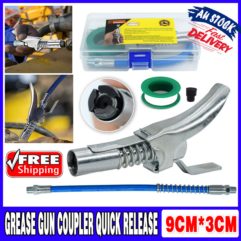 1/8" NPT Grease Gun Coupler Quick Release Lock On Car Tool