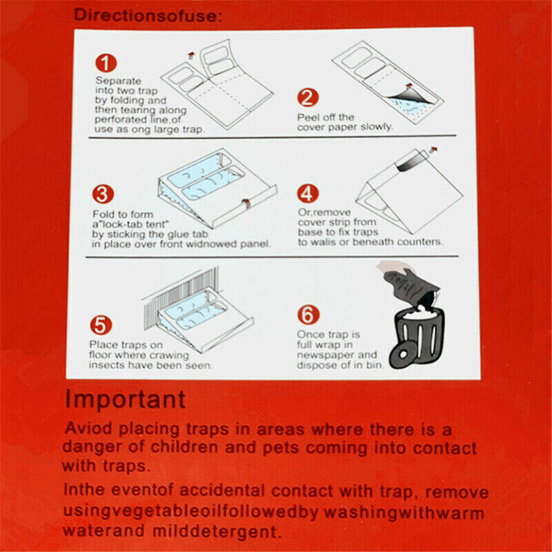 Cockroach Sticky Glue Traps 18pcs / 3 Pack for Pest Control