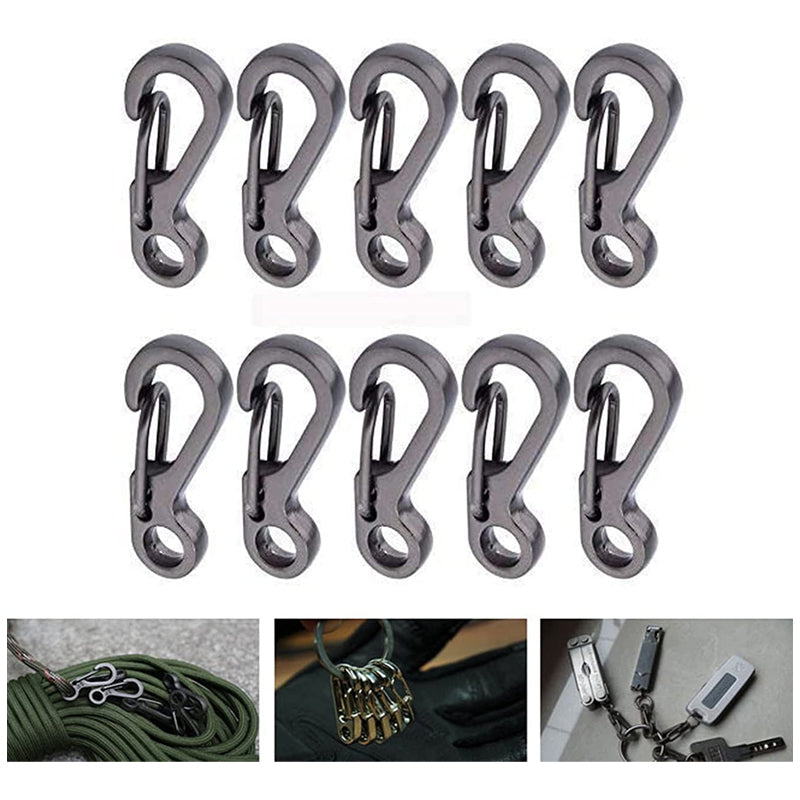 10/20PCS Mini Alloy Carabiner Keychain Snap Spring Clips